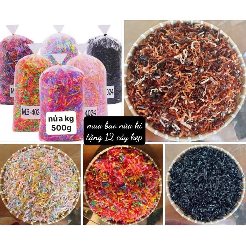 [ Tặng 12 cây kẹp tóc ]Thun thái dây thun cột tóc co giãn tốt cho Bé gái Voi Kem Phụ Kiện Tóc Phụ Kiện Tóc