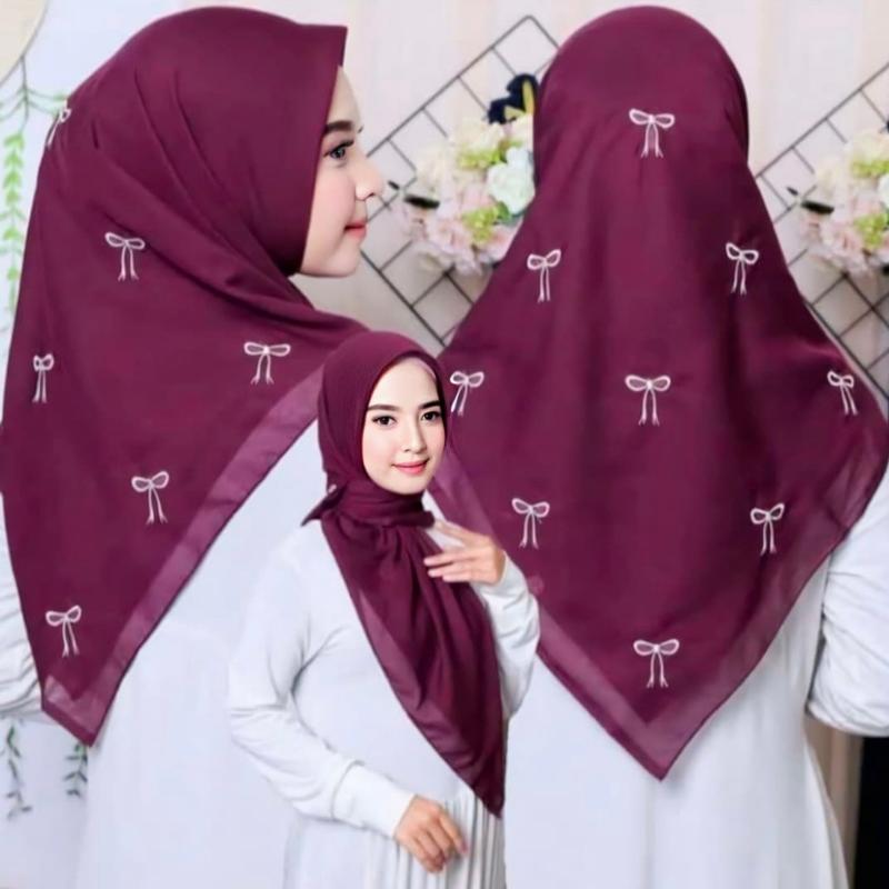 Hazafa Shop Hijab Segi Empat Paris Pita Jilbab Paris Jadul Bordir ...