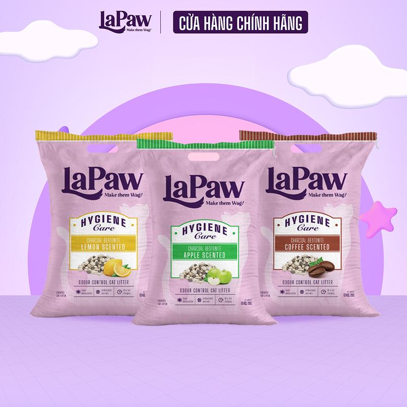 【LaPaw ( Mua 2 trợ ship)  Cát cho mèo vón cục tốt than hoạt tính đất sét 20L/ 10KG
