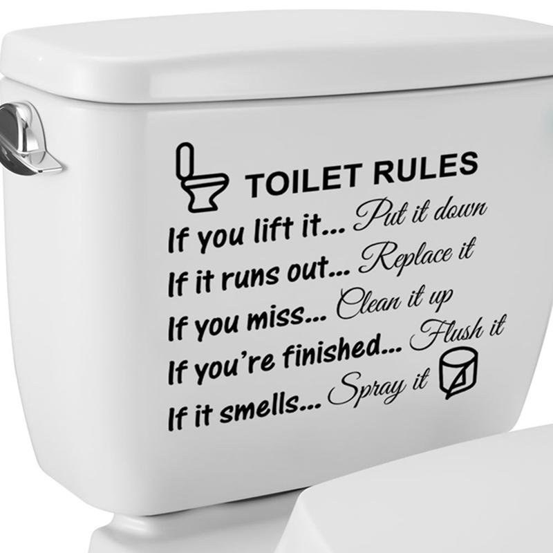 29*25cm Bathroom Toilet Black Letter Stickers European And American Proverbs Wall Stickers Decoration Ornament Decal Home Supplies 2