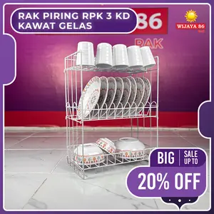 RAK PIRING RPK 3 KD KAWAT GELAS SUSUN 3 BONGKAR PASANG
