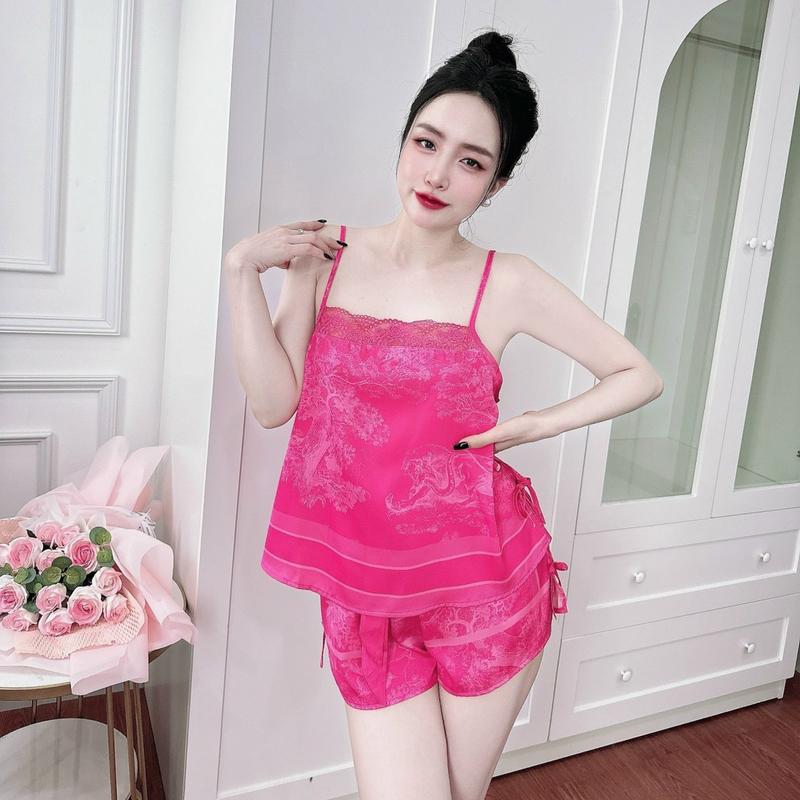 Đồ bộ 2 dây cột nơ eo sexy thiết kế ren ngực, freesize 40-60kg 2