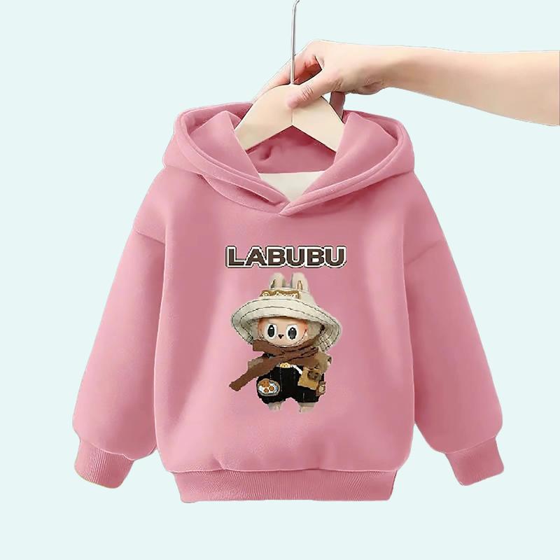 Áo nỉ hoodie có mũ bé gái 18-45kg, áo bé gái 4-15 tuổi mẫu labubu phong cách cá tính , vải mềm mát ,hàng may kĨ 0