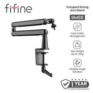 Fifine Mic Boom Arm Stand with Build-in Springs, Handling Max 2 Kilograms of Weight for All Standard Mics, Mounts Stand Mic 360 Rotate