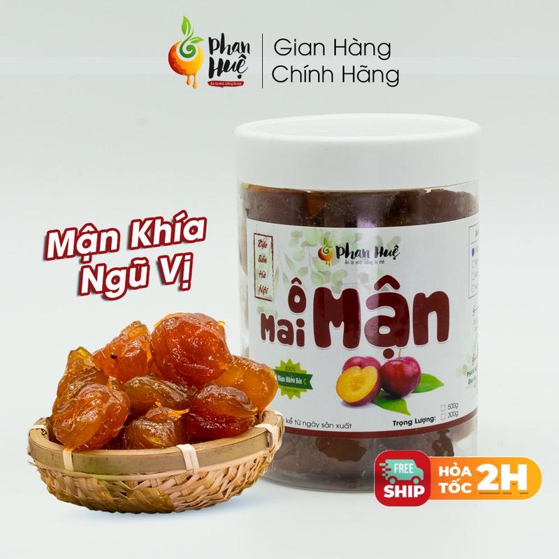 Ô mai mận khía ngũ vị Phan Huệ 100g 300g 500g. Mận hậu miền Bắc chọn lọc. Vị dẻo chua cay mặn ngọt. Đặc sản Hà Nội
