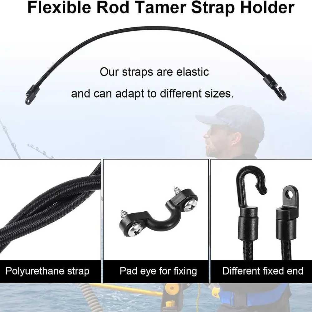 Replacement Elastic Fishing Rod Holders Universal Anti-lost Boat Rod Straps Wear-resistant Fishing Rod Tie Downs