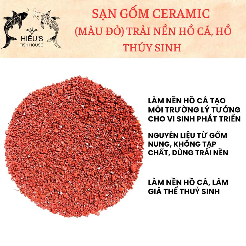   1kg  sạn gốm ceramic  màu đỏ  Trải Nền Hồ Thủy Sinh 