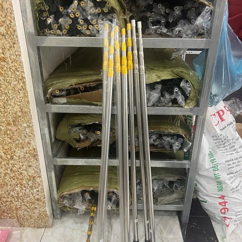 Sào Inox 3m 4m 5m 6m 7m treo lồng chim treo cây cảnh treo quần áo bẫy chim tiện lợi tặng kèm móc sào