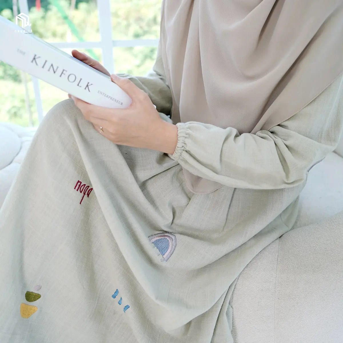homedress premium getta embro bordir dress rumahan by naqa id Bunga Bunga Polos Setrip Busui Tangan Cantik
