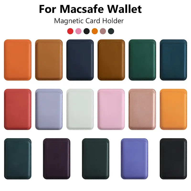 Luxury Card Holder For Magsafe Phone Case, PU Leather Wallet Case For iPhone 11 12 13 14 15 16 Pro Max, Mobile Cellphone Accessories