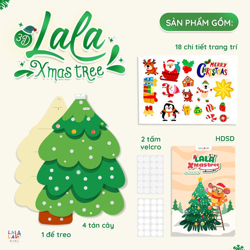 Cây thông noel treo tường 3D Lala Xmas Tree DIY đồ chơi thủ công cho bé tăng khả năng sáng tạo cho bé Lalala baby