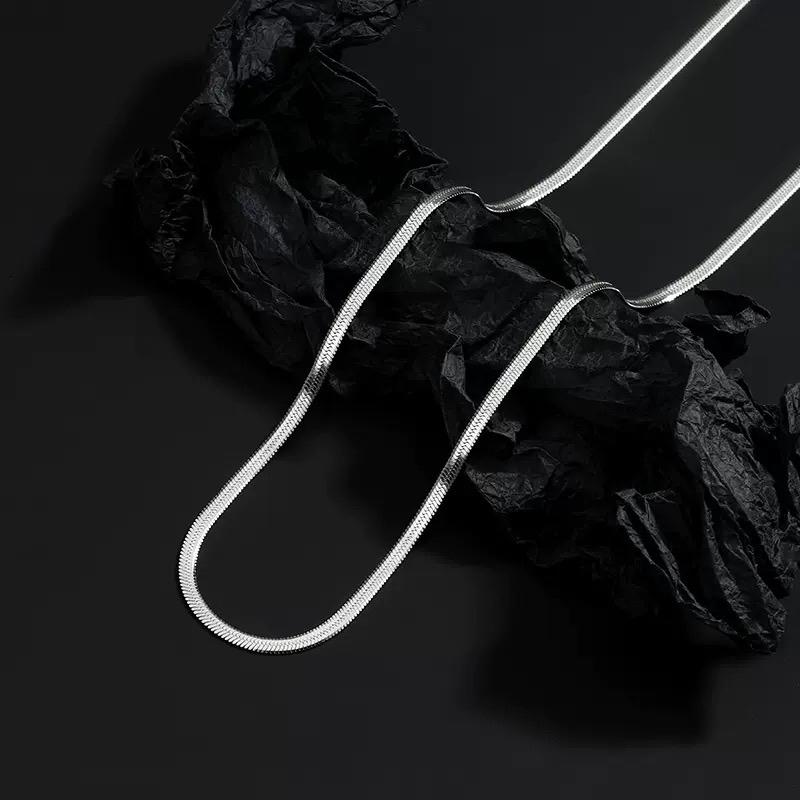 Product Introduction of Dây chuyền lụa dẹp bóng chất liệu bạc Italy s925 sang trọng unisex cho nam nữ - vòng cổ thanh lịch 5