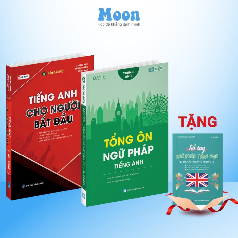 Combo sách lấy gốc ngữ pháp Tiếng anh từ 0 đến 8+ moonbook