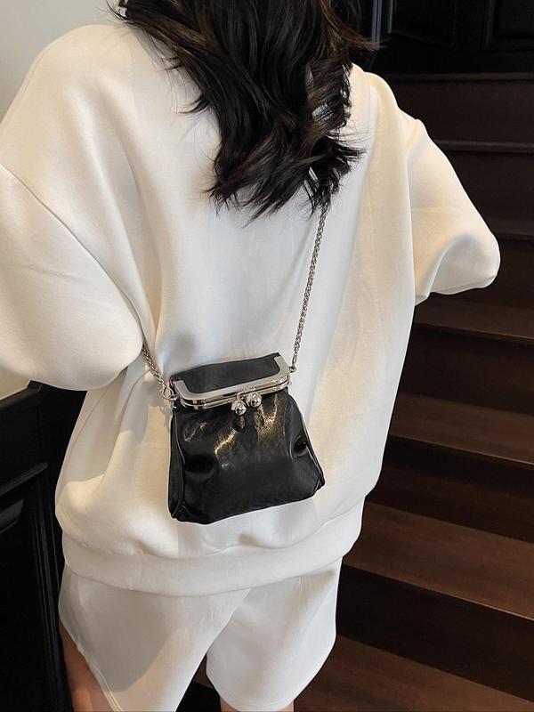 Women's Fashionable Metallic Frame Design Crossbody Bag, Casual Versatile Shoulder Bag for Daily Used, Trendy All-match Commuter Bag 5