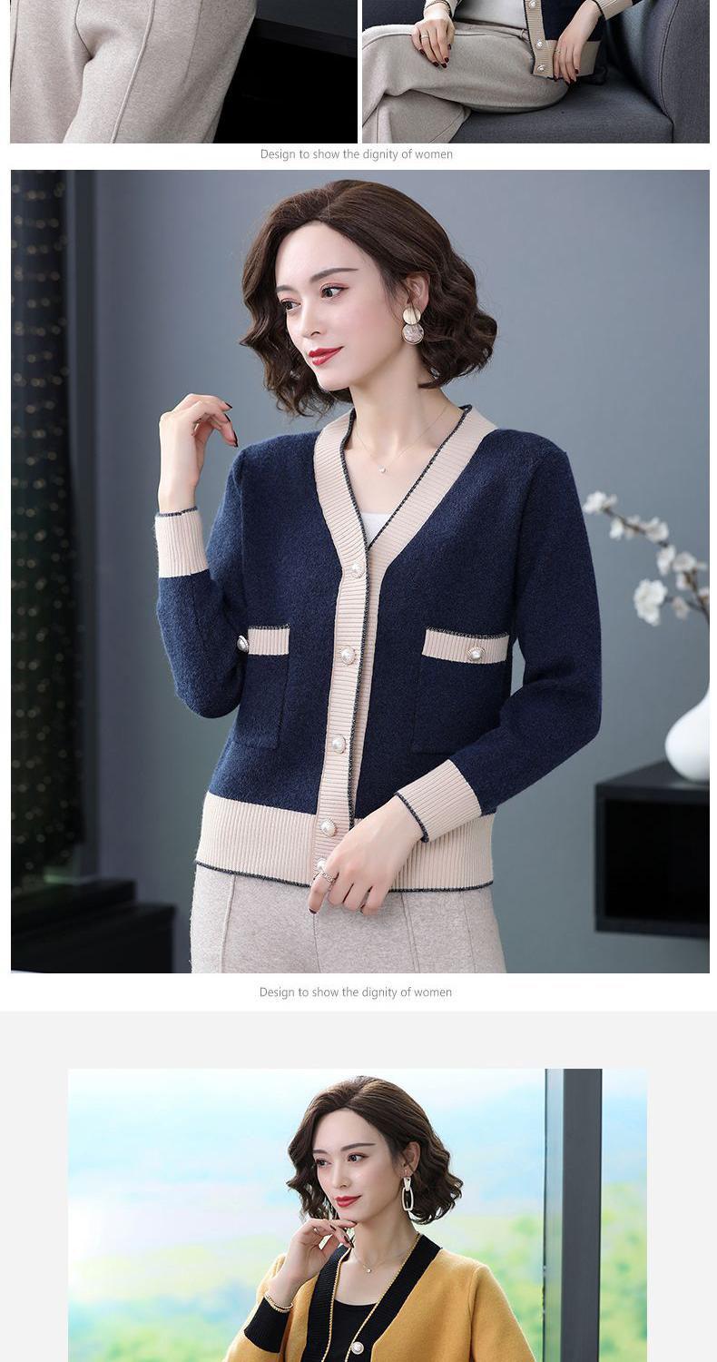 Product Introduction of Áo Khoác Len, Áo Ngắn, Phong Cách Phương Tây Trung Niên Cho Mẹ, Áo Len Dài Tay, Áo Cardigan Nữ, Áo Khoác Nhỏ, Mùa Xuân Và Mùa Thu, Năm 2024 8
