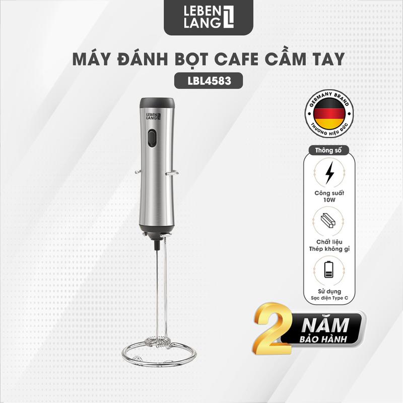 [Best Seller] Máy Tạo Bọt cafe cầm tay Lebenlang LBL4583, sạc điện tiện lợi, công suất 10W,  hàng chính hãng - bảo hành 2 năm Máy Đánh Trứng Máy Đánh Bọt