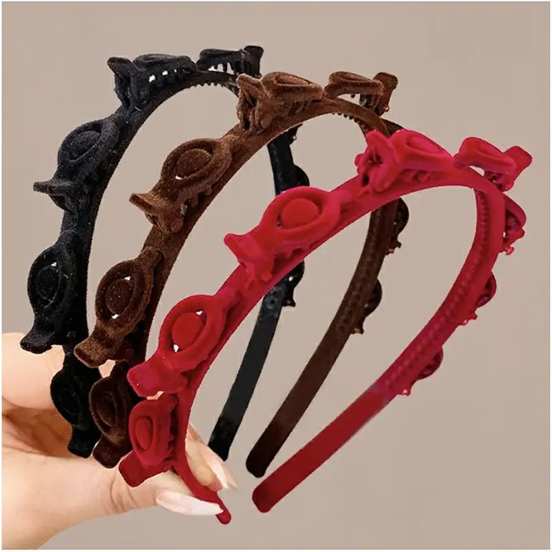 MALL - Bando Rambut 2in1 Jepit Beludru Premium Aksesoris Fashion Wanita Korea BND03 1