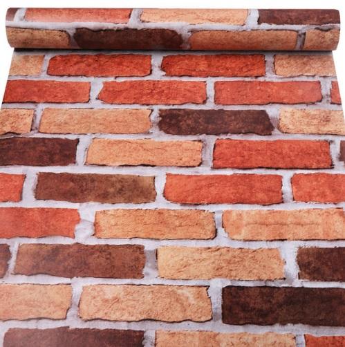 10m GIấy dán Tường Gạch Đỏ Cổ Chanh  khổ 45cm, có keo sẵn