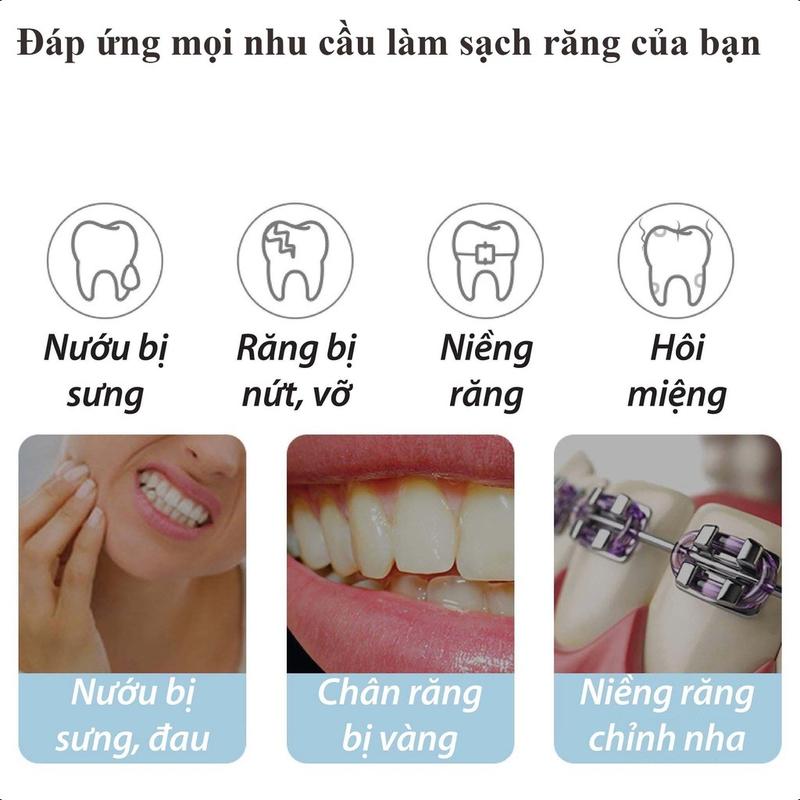 Máy Tăm Nước Cầm Tay Mini Enpuly M6Plus Nâng Cấp  Vệ Sinh Răng Miệng, Làm Sạch Sâu, Loại Bỏ Các Mảng Bám Kẽ Răng Nữ 5