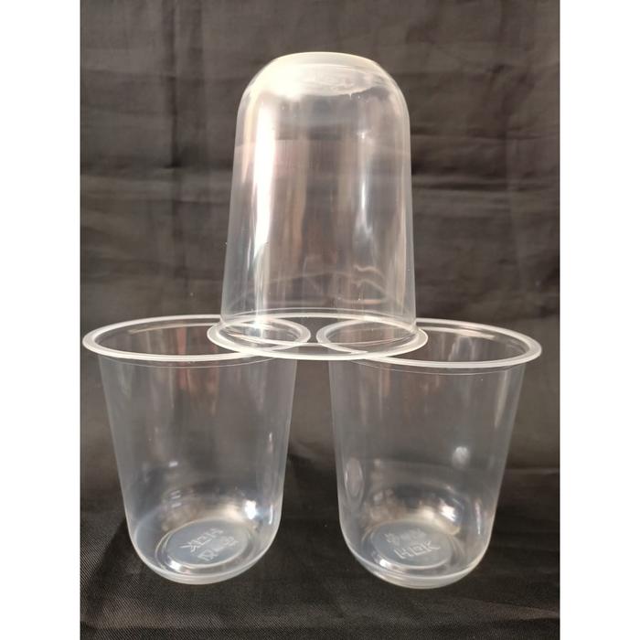 Gambar Gelas Oval uk 14 Oz tutup datar - - dari Anugrah Plastik_NEW Kota Surabaya Tokopedia