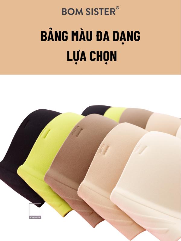 BOM Sister x Ngọc Trinh - Áo lót nữ không gọng cúp ngang, bra chất su cao cấp, mút nâng 1.9cm, thiết kế Women Summer 2024, A816 9