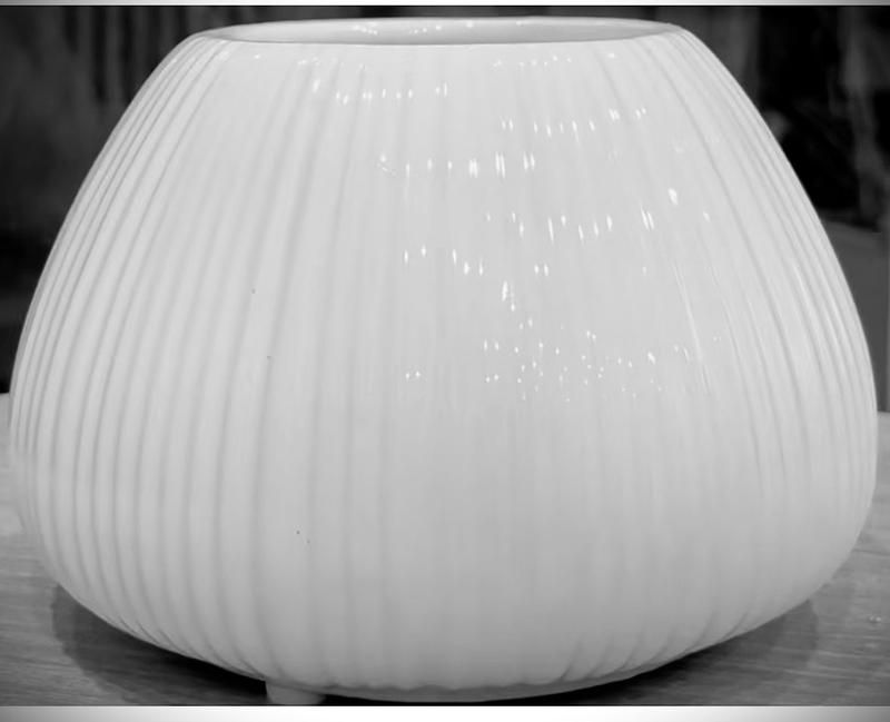 Bình Hoa Mini Senno Phong Cách Mỹ - Gốm Sứ Mem Trắng - Vân Dọc Trang Trí Nhà Decor Decor Phòng