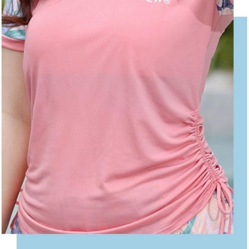 Product Introduction of Plus size curvy swimsuit with sleeves and shorts for women, swim wear, beach wear water sports swimming suit 24
