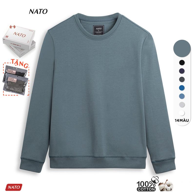 Áo Thun Tay Dài Nam SWEATER Trơn Vải Da Cá Cotton Cao Cấp Đẹp Màu Trắng Đen Đỏ Xanh Navy Co Giãn Dày NATO Cổ Tròn Dài Tay Menswear Hoodie
