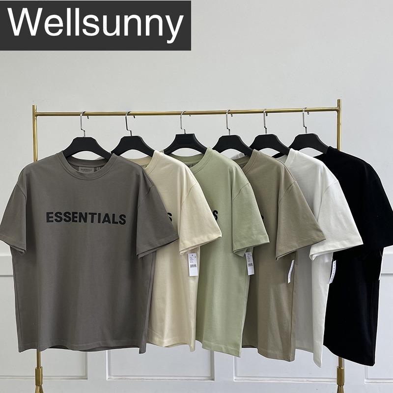 Áo Thun ESSENTIALS, Hàng Mới Về Mùa Hè, Dáng Rộng Vừa Vặn, Logo Chữ Cao Su, Ngoại Cỡ, ngắn Tay, Phong Cách Hip Hop, Unisex, 100% Cotton, Thích Hợp Cho Thể Thao, Áo Thun 0