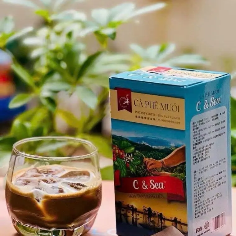 Combo 2 hop cà phê muối C - Sea Coffee Cafe. Hộp 10 gói nhỏ (16gr/gói). Date xa 2026. 2