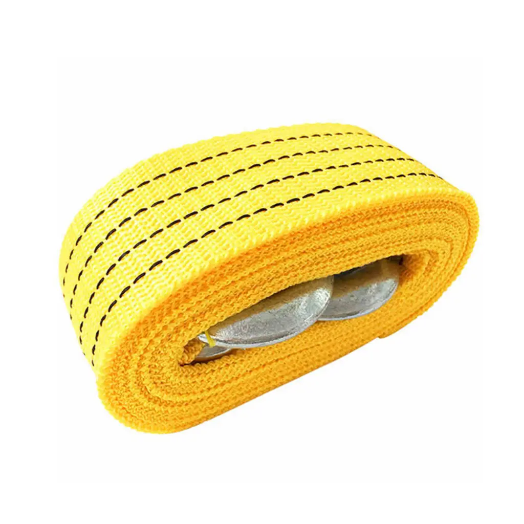 Bueerjg- 400cm 3 Tons High Strength Car Towing Rope with Hook Auto Emergency Accessory