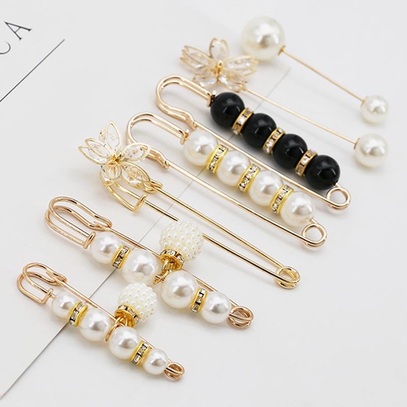 Bộ 13 Ghim Cài Quần Áo Tiện Ích Women Nữ Chống Rộng Clovershop Hợp Kim Cao Cấp Ngọc Trai Nhân Tạo 5