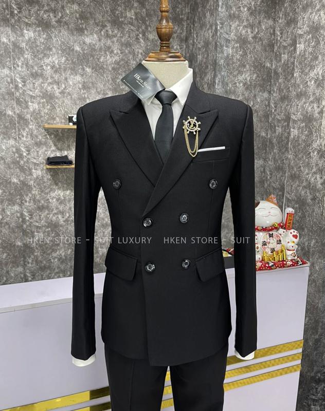 Vest nam cao cấp - Mẫu VEST đen. Suit nam đẹp. Bộ gồm 1 áo vest + 1 quần tăng chỉnh cạp. 2