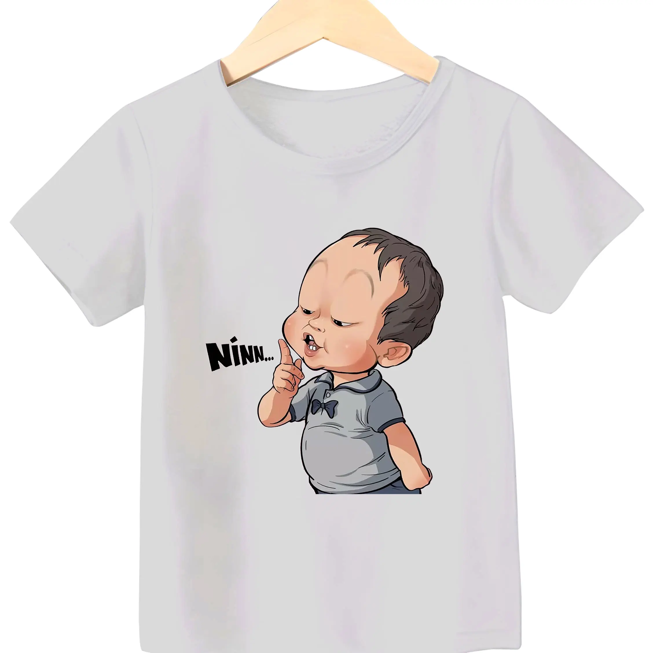 Áo thun trẻ em Áo POLYCOTTON mát mịn In Hình MEME EM BÉ "NÍN" cho bé trai và bé gái Vải Cotton Baby Tee Women Top Voi Cổ Tròn Heart áo  baby áo  baby áo  có