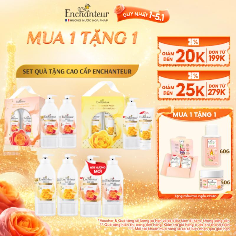   DUY NHẤT 1-5.1  COMBO TIẾT KIỆM GỘI XẢ  Combo Dầu Gội Enchanteur 600g 650g Thơm Hương Nước Hoa với Keratin Dầu Hạnh Nhân B5 x2 Phục Hồi Hư Tổn và Óng Ả + Dầu Xả 300g 550g hương Charming 