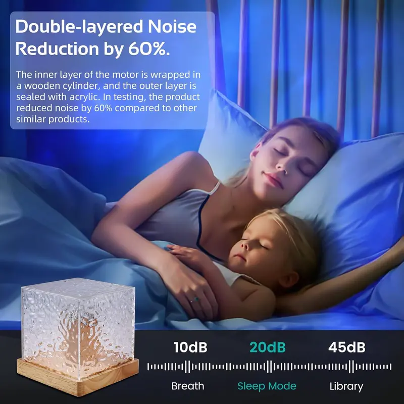 Astronaut Design Star Projector & USB Powered Wave Pattern Cube Night Light, Astronaut Space Projector & RGB 16 Color Changing Table Lamp for Bedroom Decor 8
