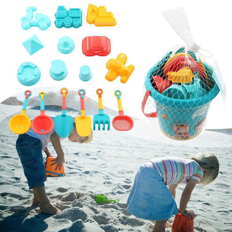 Product Introduction of Travel Beach Toys  Beach Toys Set With Sand Rake Watering Can Bucket Shovels Rakes Models Play Tools 43
