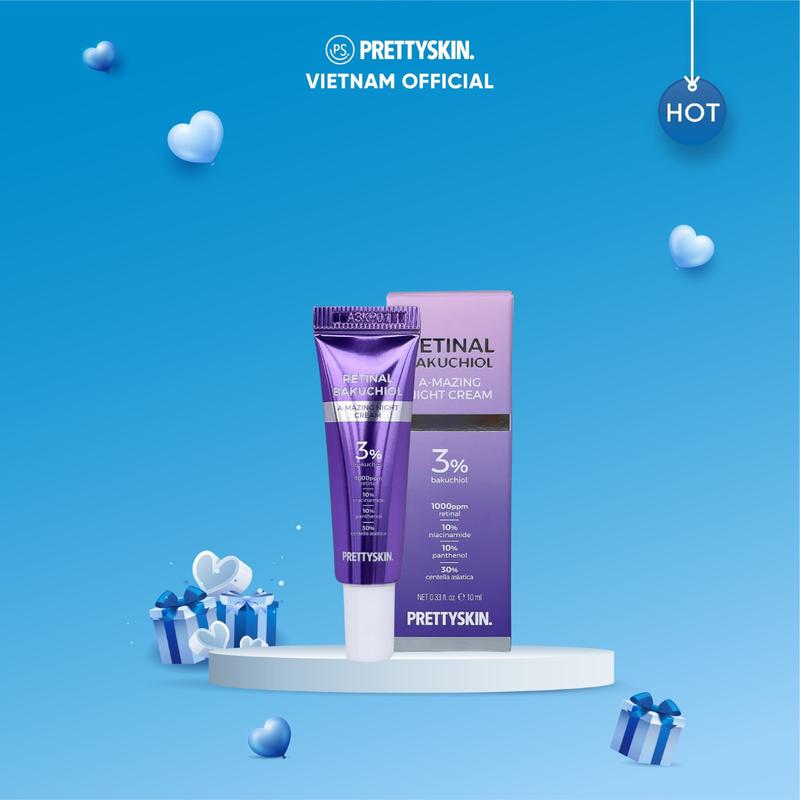 Kem tái tạo Retinal Bakuchiol PS. PRETTYSKIN. 10ml Nữ Làm Đẹp Da Skincare Chăm Sóc Da Women Dưỡng Ẩm Da