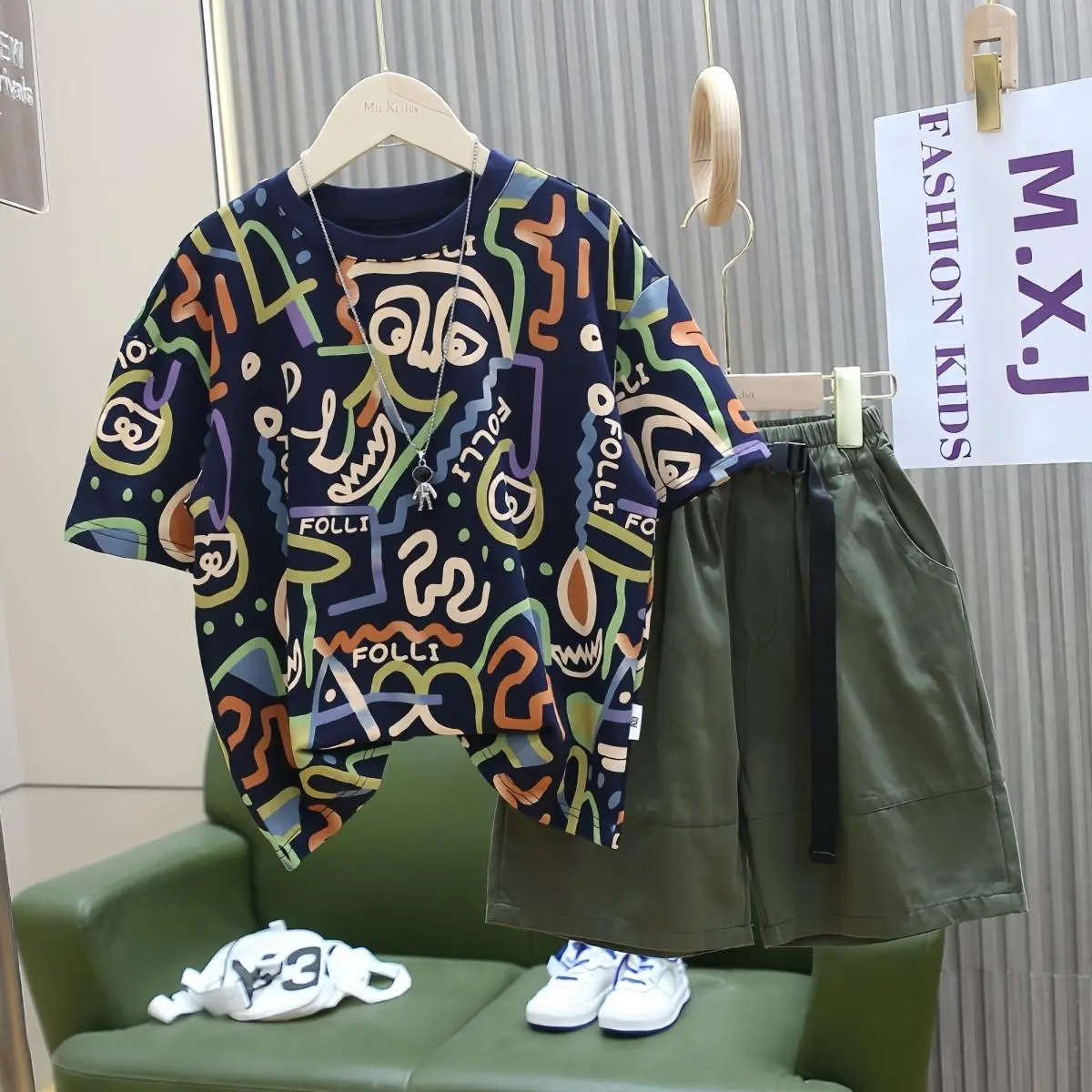 [100-170 size] Lẻ áo - Bộ Quần Áo Họa Tiết Hoa Văn Thời Trang Mùa Hè Dành Cho Bé Trai có thể giặt máy 6-7 năm
