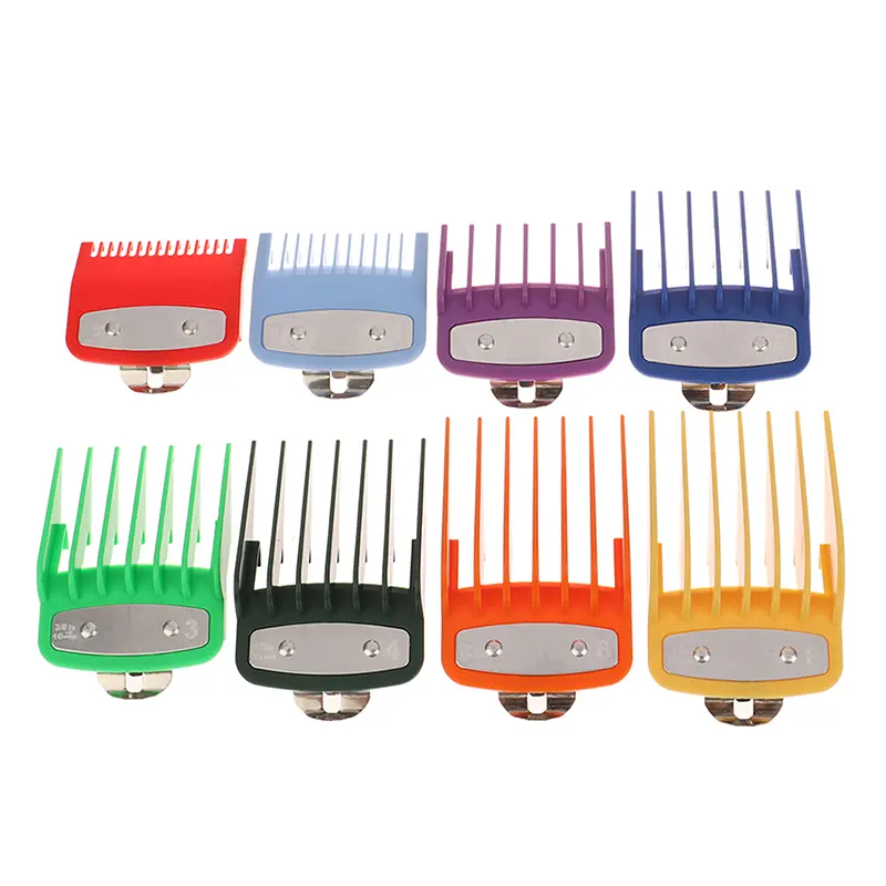 8 Pcs Professional Hair Clipper Limit Comb Cutting Guide Combs 1.5/3/4.5/6/10/13/19/25MM Set Barber Accessories