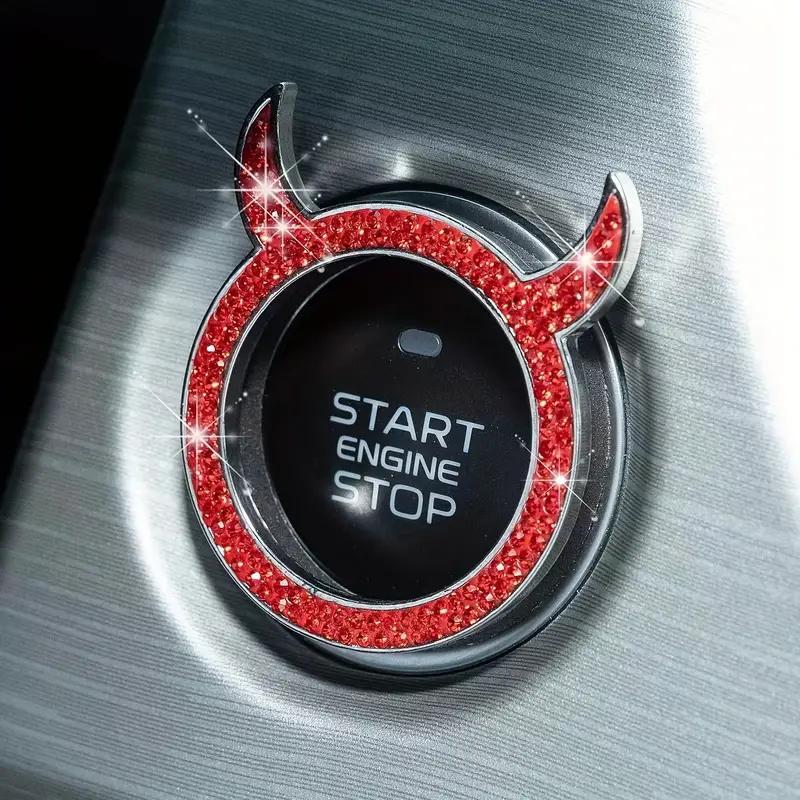 Product Introduction of Car Engine Start Stop Button Decoration, Rhinestone Decor Car Engine Start Stop Button Cover, Car Accessories for Women & Men 0
