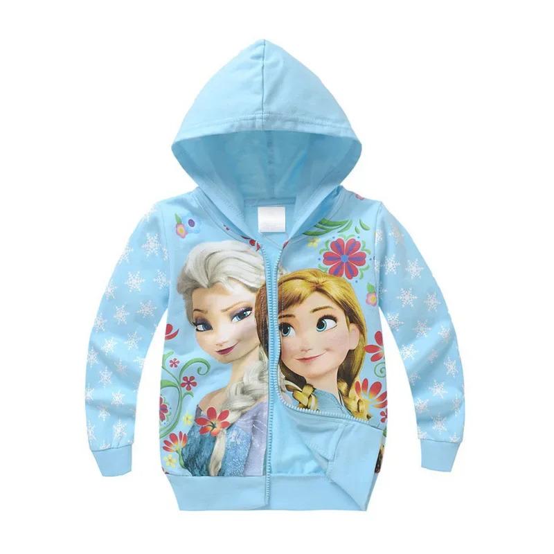 Product Introduction of Spring Autumn Kids Girls Cartoon Frozen Elsa Anna Jacket Coats Clothes Children Cotton Hooded Coat Tops Little Girls Clothing 11