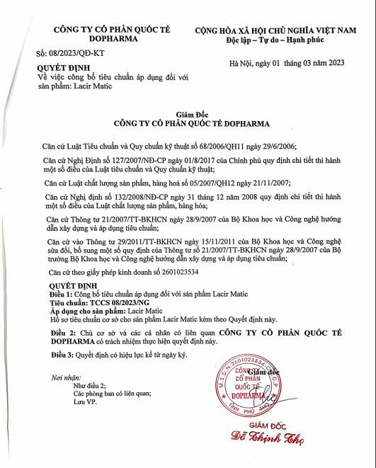 NƯỚC GIẶT LACIR MATIC HƯƠNG HOA NẮNG XUÂN 3,6kg 2