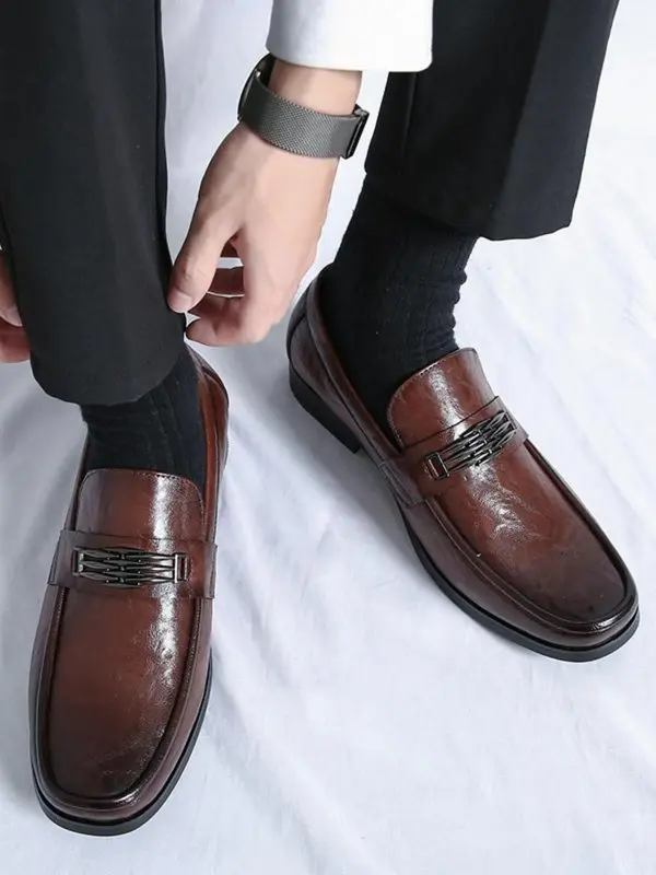 Men's Casual Solid Color Loafers, Fashionable Lightweight Breathable Comfortable Slip-on Shoes for Daily Wear, Male All-match Round Toe Shoes for Daily Wear 1