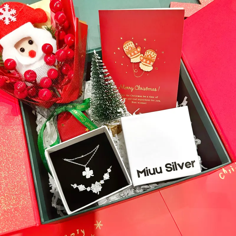 Hộp quà tặng Giáng sinh Miuu Silver, bộ quà tặng trang sức bạc 925 không có nến, box bao gồm sản phẩm và nước rửa bạc 4