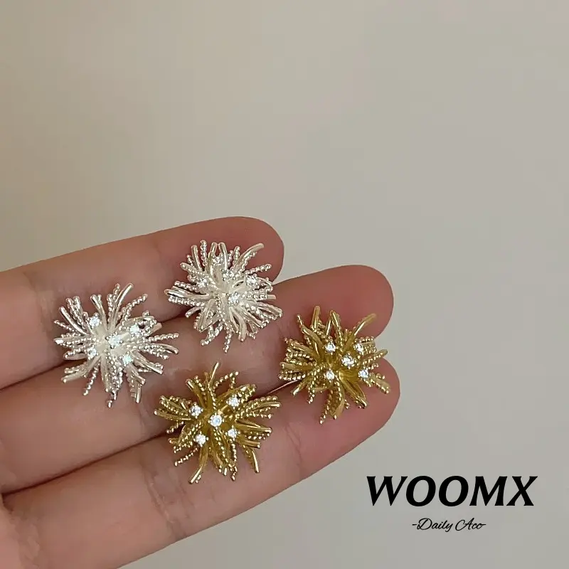 [Woomx] Anting-anting dengan Hiasan Batu Kristal Tiruan dan Bentuk Api ...