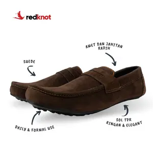 Redknot Stoboard Coklat - Sepatu Loafers Bisa Untuk Hangout dan Kegiatan Sehari-hari serta ke Pesta
