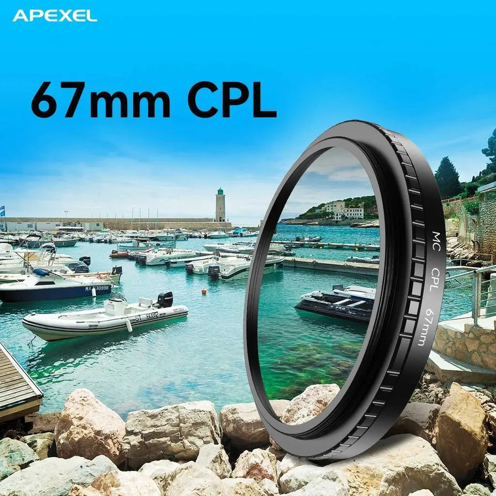 AShop Lensa Filter Kamera Smartphone HD Glass CPL 67mm with Clip