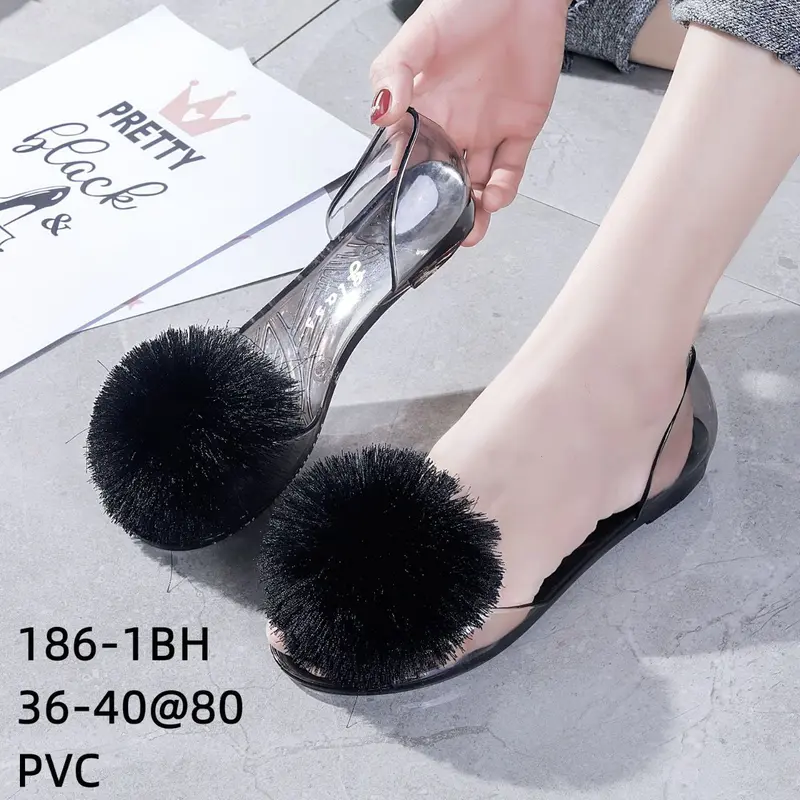 Koleksi DM141 Sendal dengan Pom Pom, Bahan Berkualitas dan Tersedia dalam Beragam Warna Cerah 3