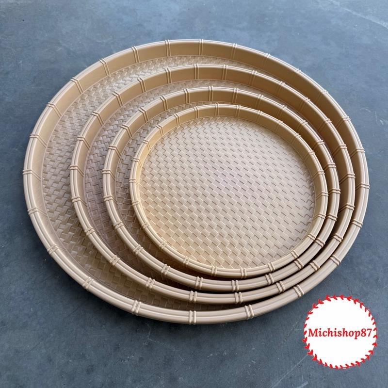 Mẹt bún nhựa SONG LONG giả mây tre đan Đủ Size 28-34-42-52cm Đĩa mẹt tròn đựng bún đậu,đồ ăn vặt,mẹt gà